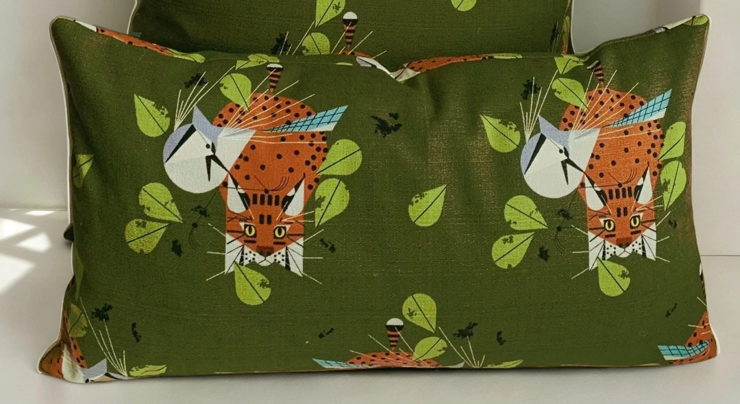 Charley Harper Blue Jay Patrol Organic Cotton Pillow Cover