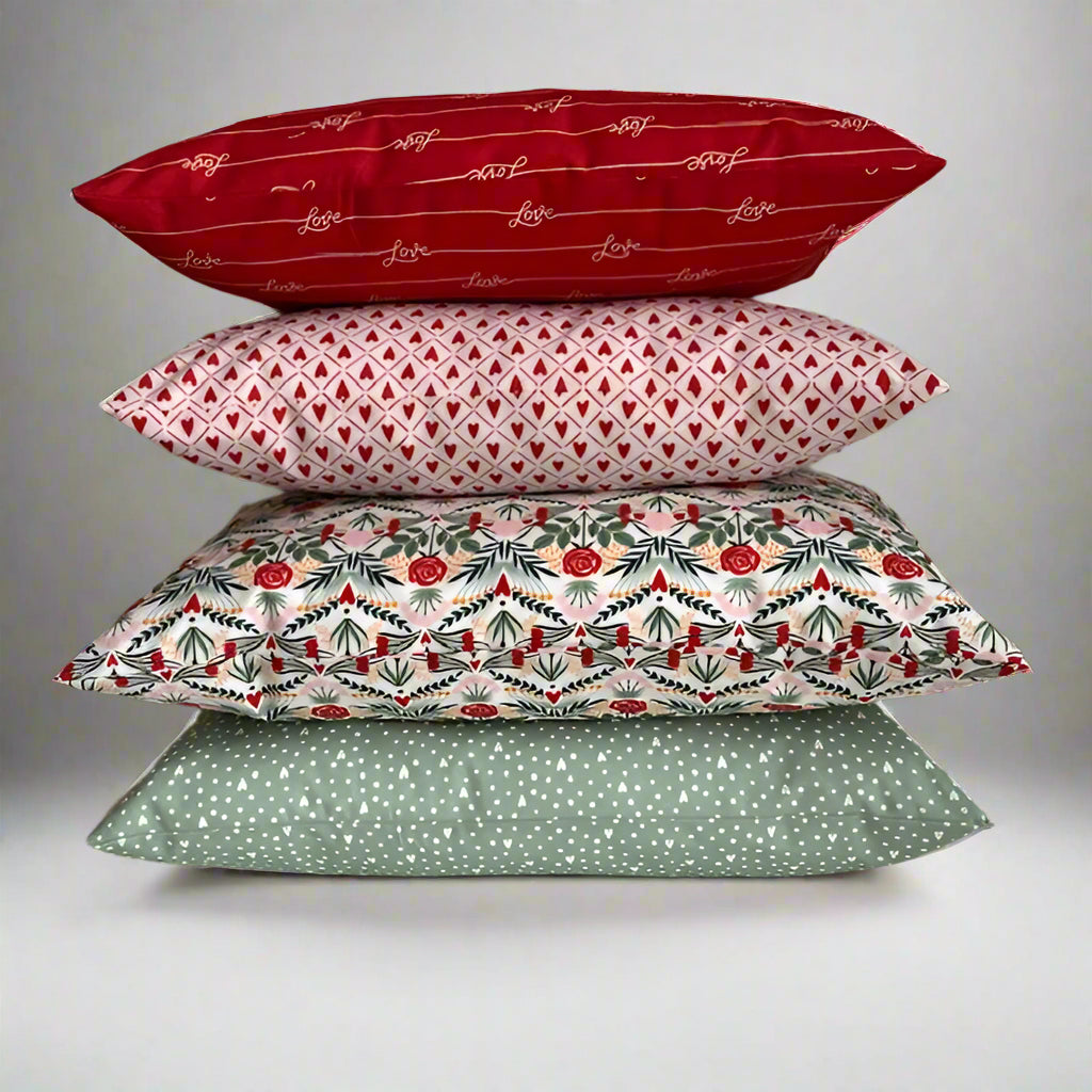Sweet Hearts Garden Organic Cotton Pillow 12 x 20