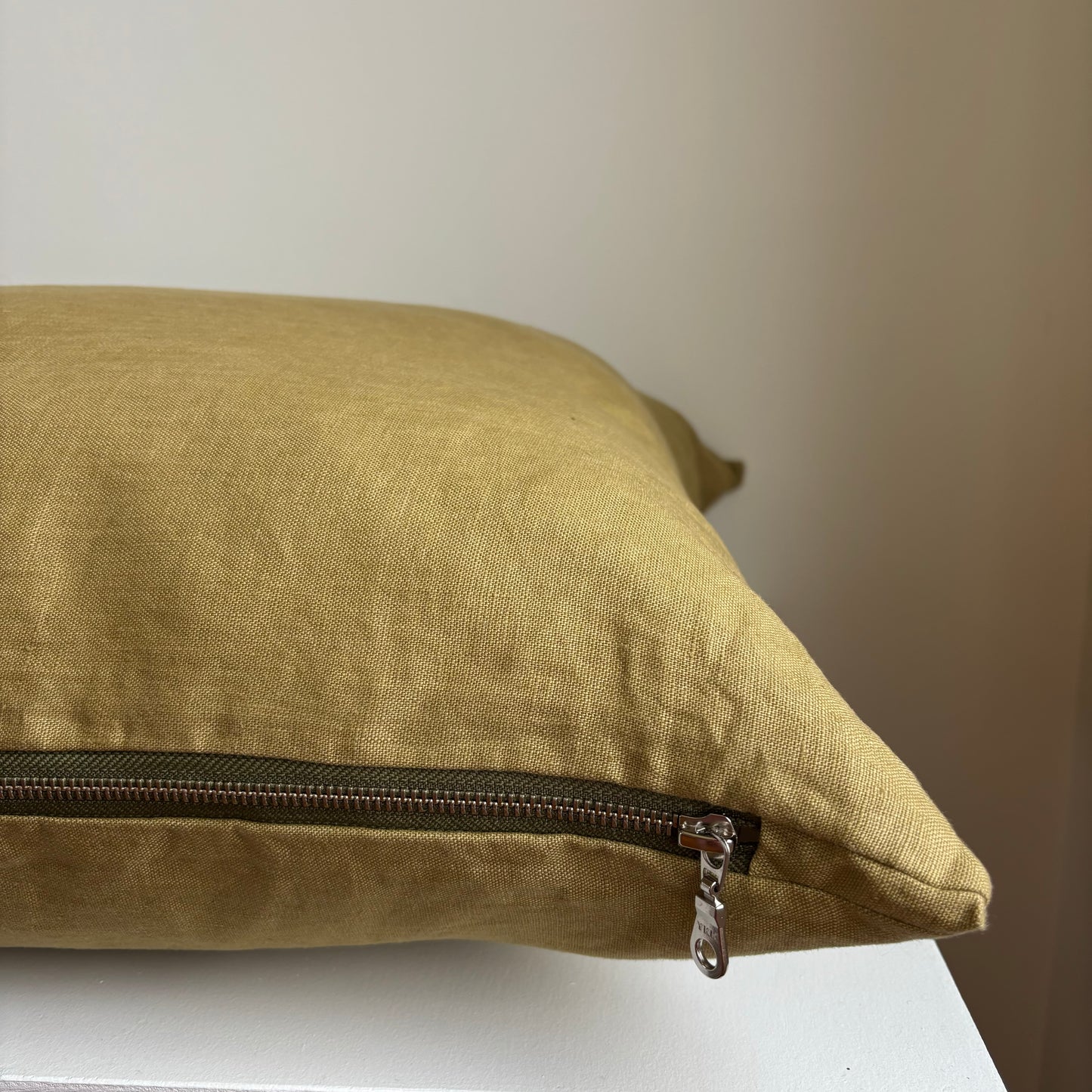 Haystack Green Linen Pillow