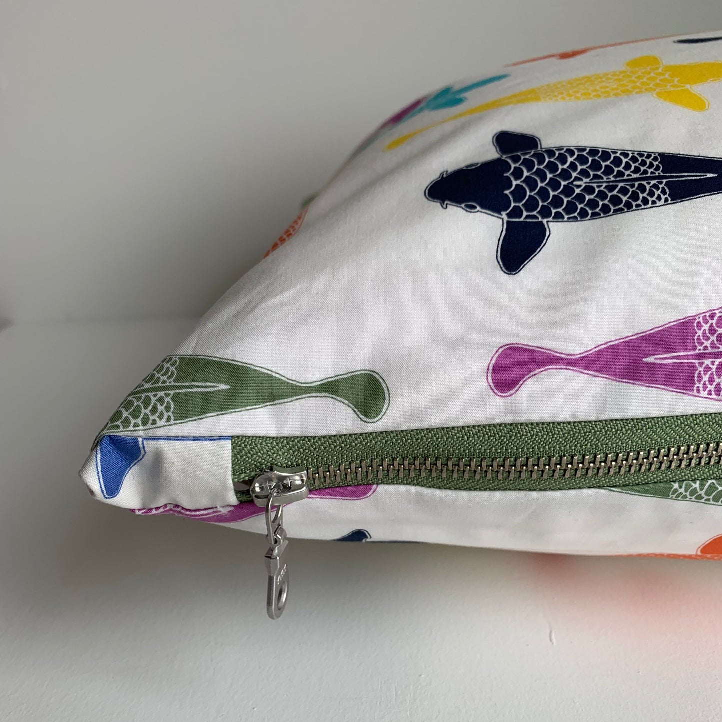 Playing Koi Organic Cotton Pillow
