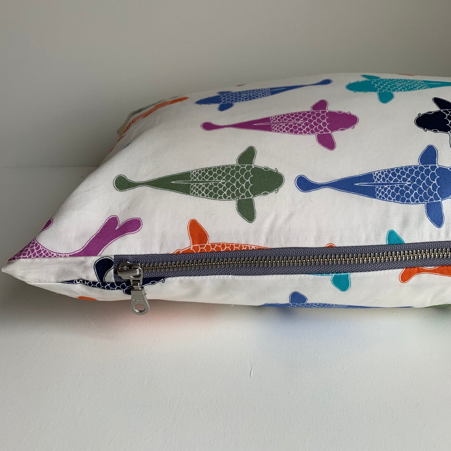 Playing Koi Organic Cotton Pillow
