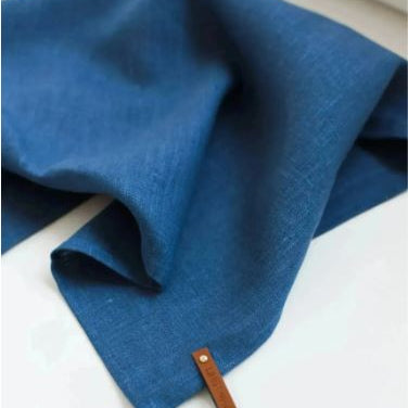 Denim Blue Linen Kitchen Towels - Set of 2