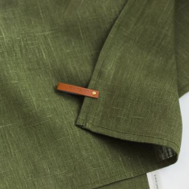 Forest Green Linen Kitchen Towels - Set of 2