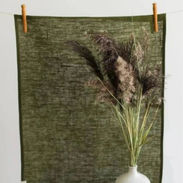 Forest Green Linen Kitchen Towels  - Set of 2