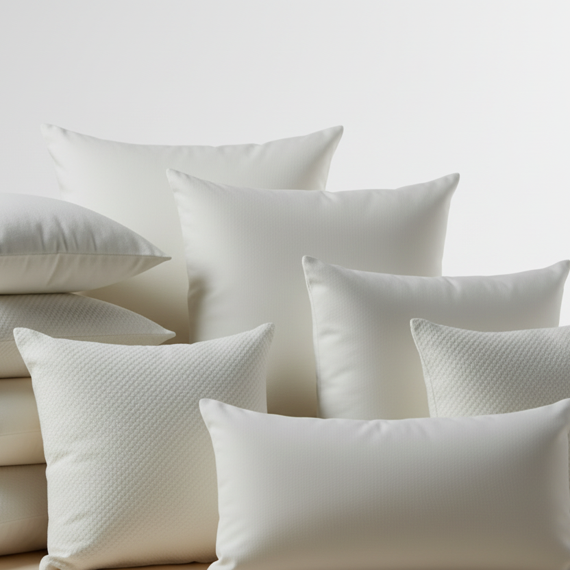 Square and lumbar Alternative Down Pillow Inserts Made in Canada