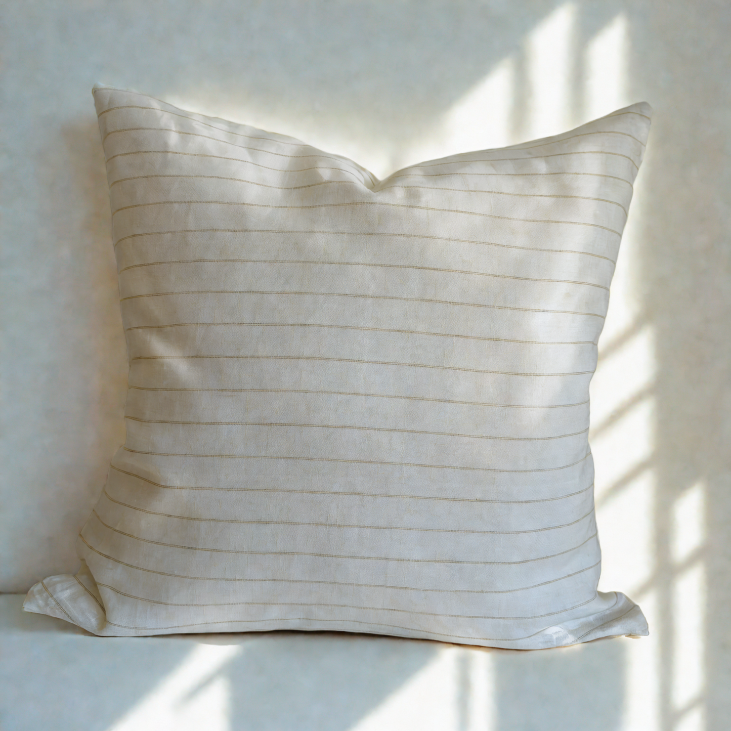 Papillon Motif Cream and Mocha Linen Pillow
