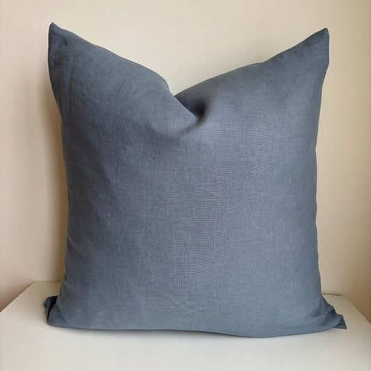 Linen Pillow Cover in Cottage Blue