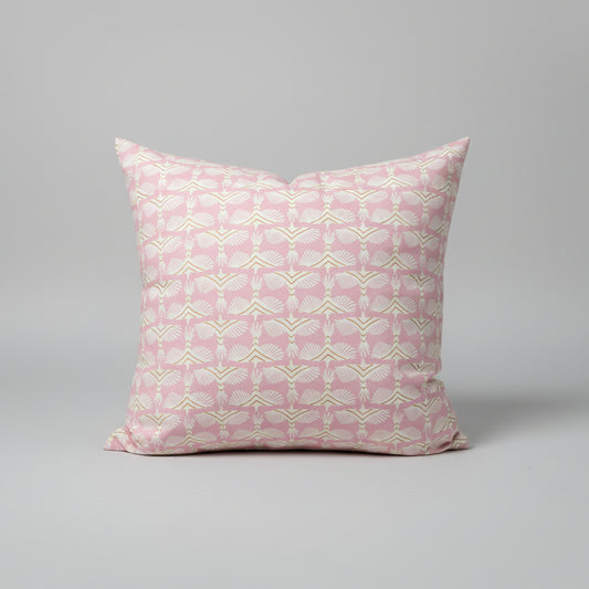 Capture spring's fresh palette with this handcrafted organic cotton lumbar pillow with soft pink background and soaring cream bird. Made in Canada with GOTS certified cotton, these pillow covers are soft to the touch and feature an exposed zipper detail.

About our Pillows
Lumbar size: 20" x20" &nbsp;
GOTS certified Organic Cotton
YKK Zippers produced in Canada
Machine washable, gentle cycle, warm