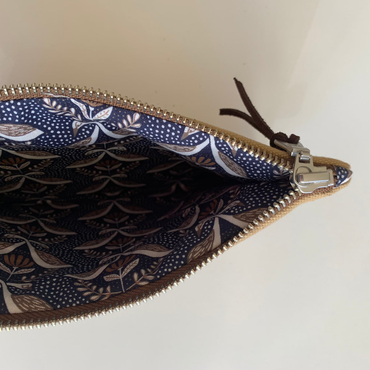 Organic Canvas Pencil Pouch lined with Metal Zipper