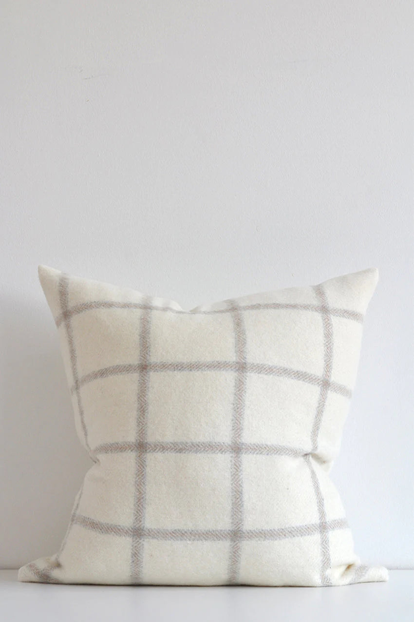 White plaid best sale pillow