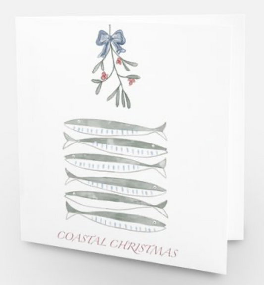 A Coastal Sardine Christmas - Holiday Card - Pack of 5