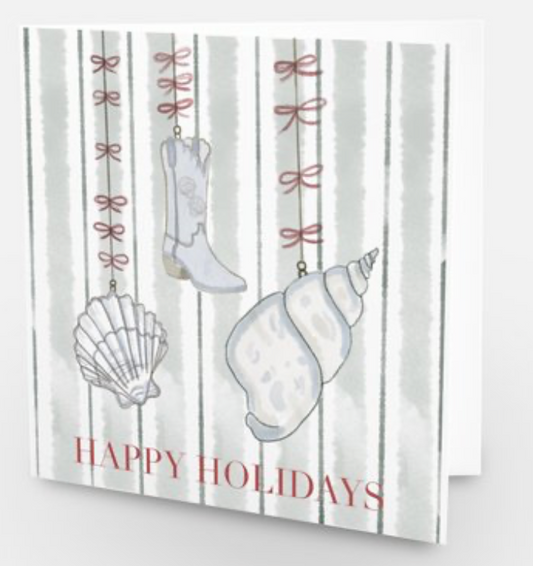 A Coastal Western Holiday - Holiday Card - Pack of 5