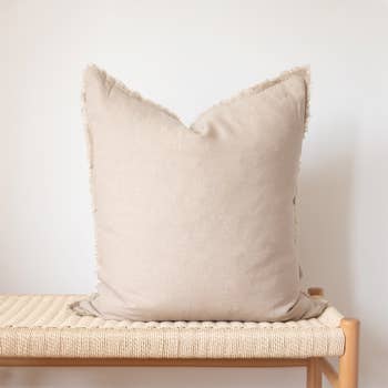 These 100% Linen pillow covers are made from the finest French and Belgian flax., colour Natural
