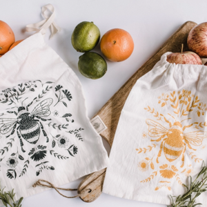 Reusable Produce Bags with Bee Motif-