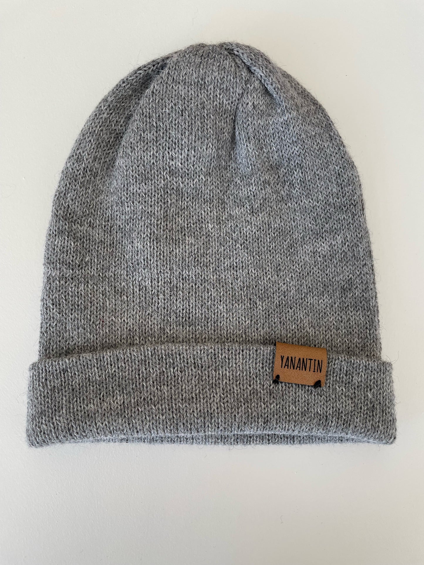 Alpaca wool Beanie in soft grey